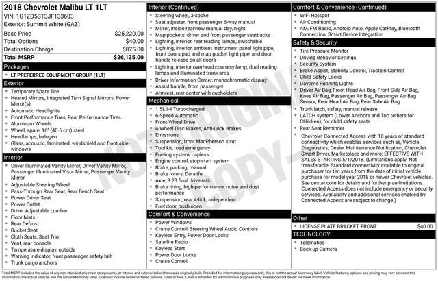 2018 Chevrolet Malibu LT