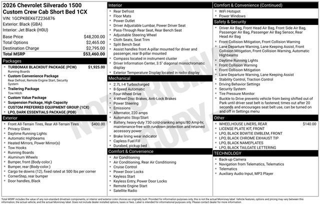 2026 Chevrolet Silverado 1500 Custom
