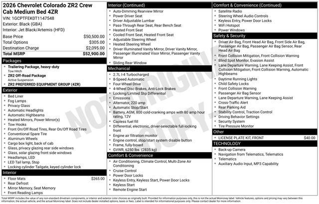 2026 Chevrolet Colorado ZR2