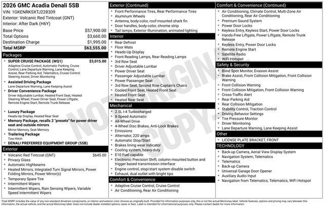2026 GMC Acadia Denali
