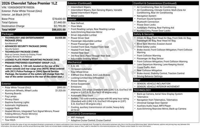2026 Chevrolet Tahoe Premier