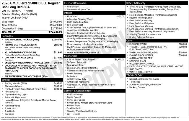 2026 GMC Sierra 2500 HD SLE
