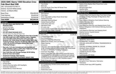 2026 GMC Sierra 1500 Elevation