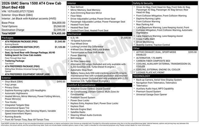 2026 GMC Sierra 1500 AT4