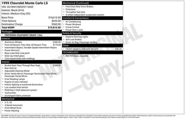 1999 Chevrolet Monte Carlo LS