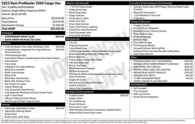 2023 RAM ProMaster Cargo Van 3500 159 W