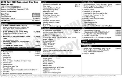 2020 RAM 2500 Tradesman