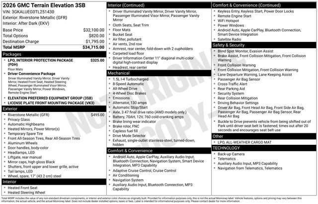 2026 GMC Terrain Elevation