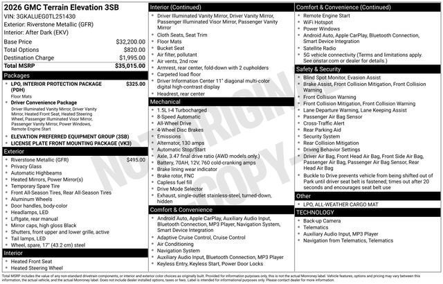 2026 GMC Terrain Elevation