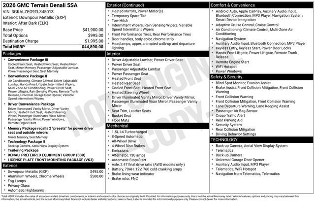 2026 GMC Terrain Denali