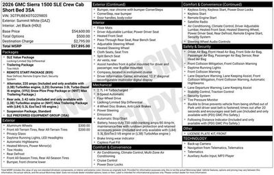 2026 GMC Sierra 1500 SLE