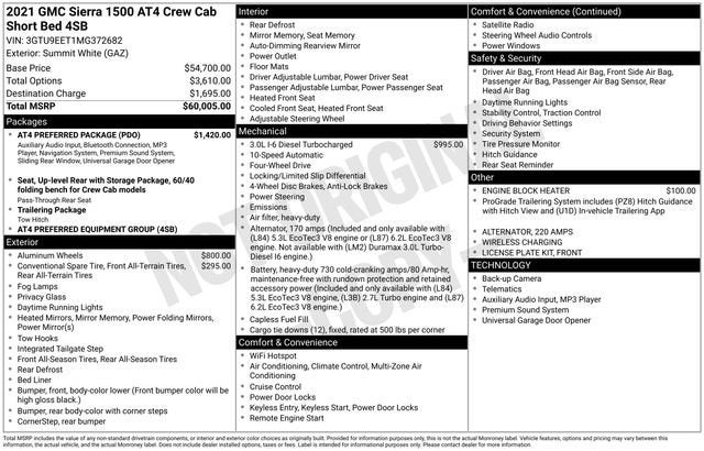 2021 GMC Sierra 1500 AT4