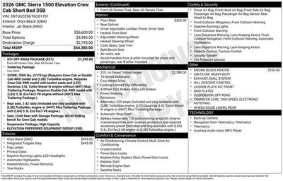 2026 GMC Sierra 1500 Elevation