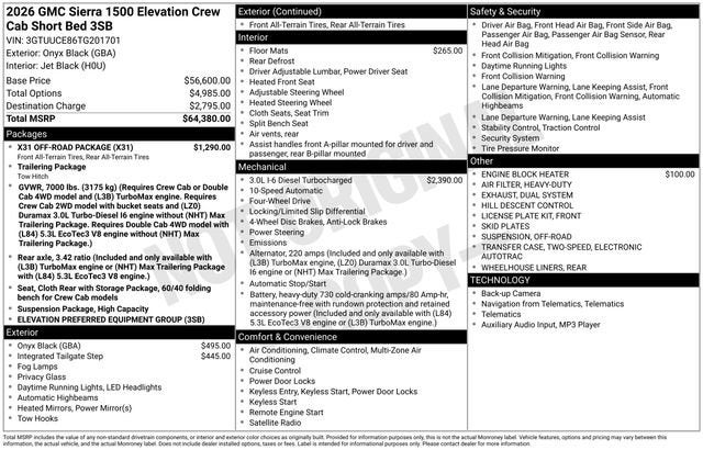 2026 GMC Sierra 1500 Elevation