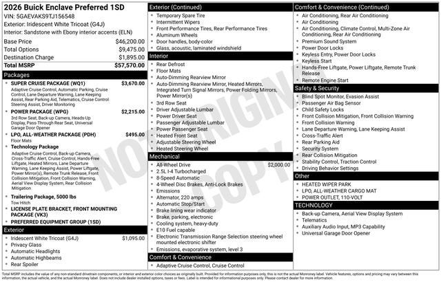 2026 Buick Enclave Preferred