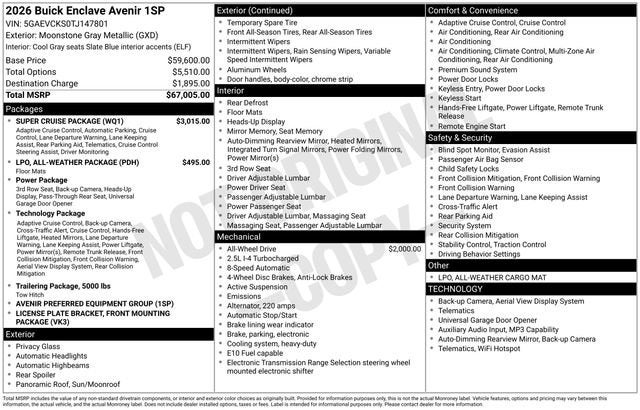 2026 Buick Enclave Avenir