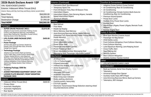 2026 Buick Enclave Avenir