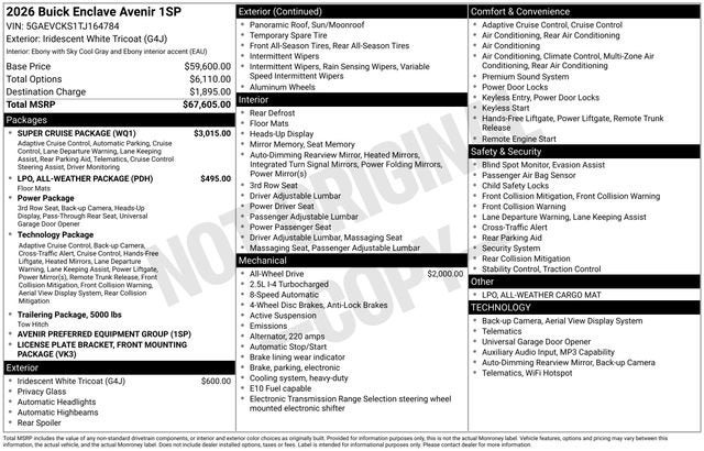2026 Buick Enclave Avenir