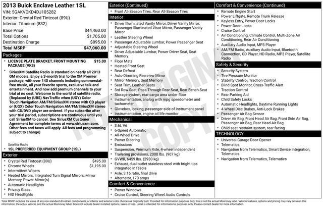 2013 Buick Enclave Leather