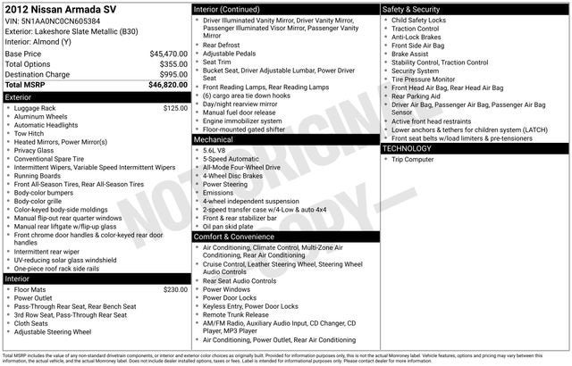 2012 Nissan Armada SV