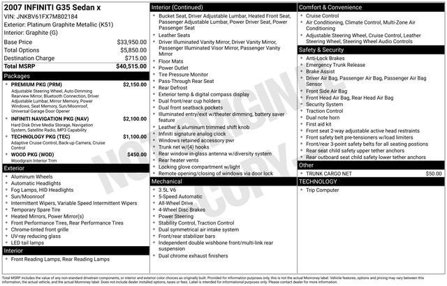 2007 INFINITI G35 Sedan G35x