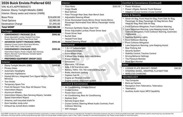 2026 Buick Envista Preferred