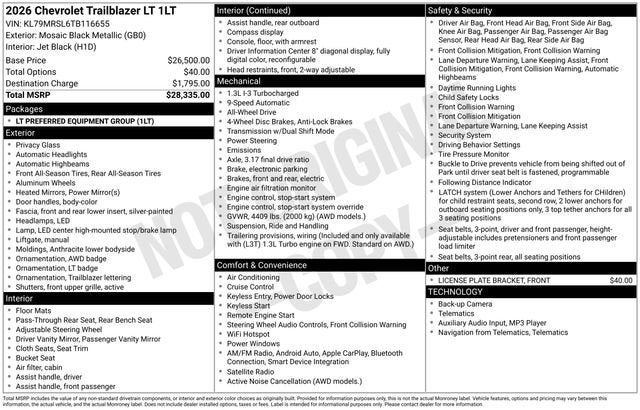 2026 Chevrolet Trailblazer LT
