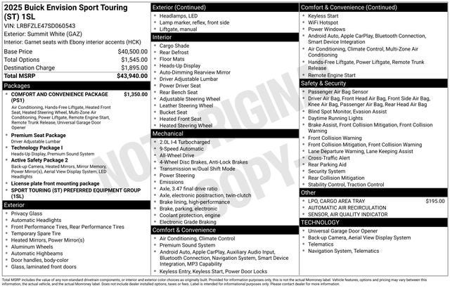 2025 Buick Envision Sport Touring