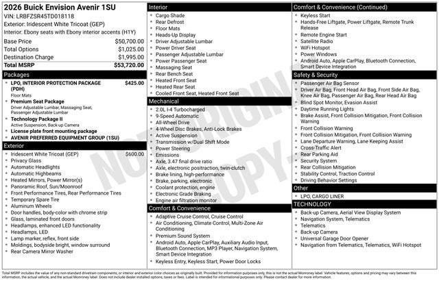 2026 Buick Envision Avenir