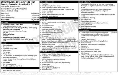 2026 Chevrolet Silverado 1500 High Country