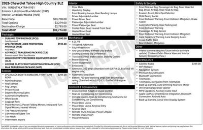 2026 Chevrolet Tahoe High Country