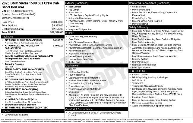 2025 GMC Sierra 1500 SLT