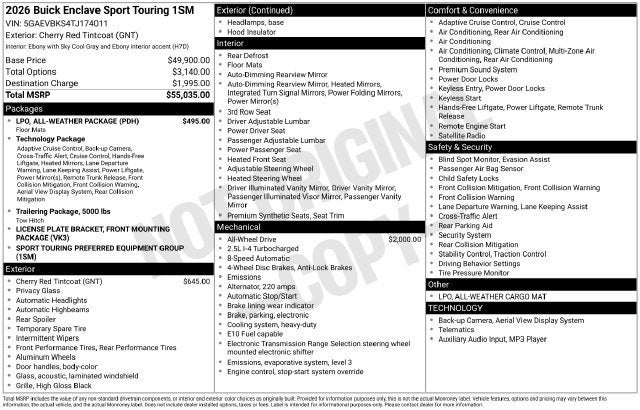 2026 Buick Enclave Sport Touring